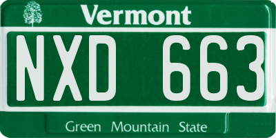 VT license plate NXD663