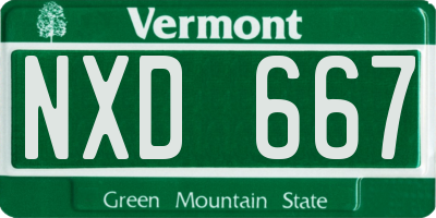 VT license plate NXD667
