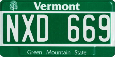 VT license plate NXD669