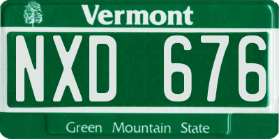 VT license plate NXD676