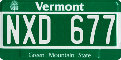 VT license plate NXD677