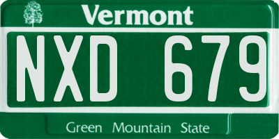 VT license plate NXD679