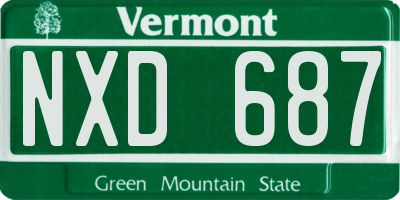 VT license plate NXD687