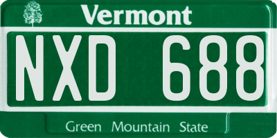 VT license plate NXD688