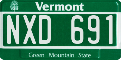 VT license plate NXD691