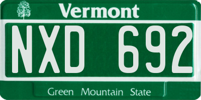 VT license plate NXD692