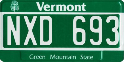 VT license plate NXD693