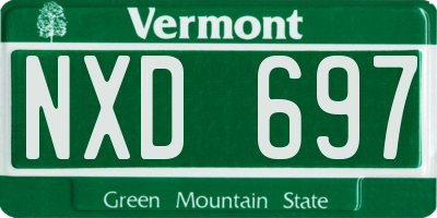VT license plate NXD697