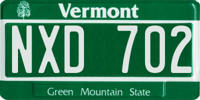 VT license plate NXD702