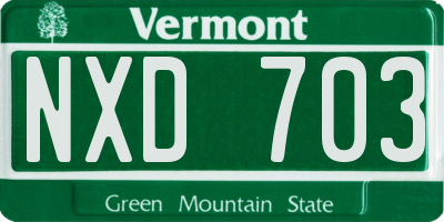 VT license plate NXD703