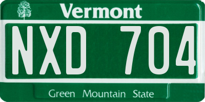 VT license plate NXD704
