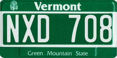 VT license plate NXD708