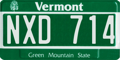 VT license plate NXD714