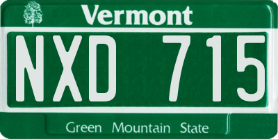 VT license plate NXD715