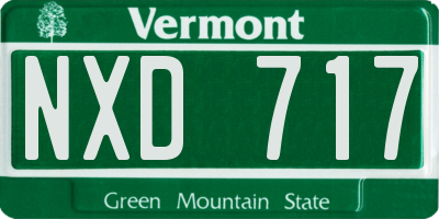 VT license plate NXD717