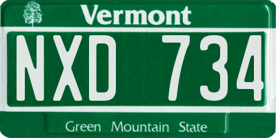 VT license plate NXD734