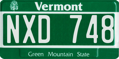 VT license plate NXD748
