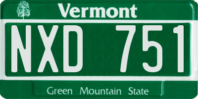 VT license plate NXD751