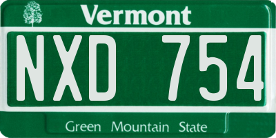 VT license plate NXD754