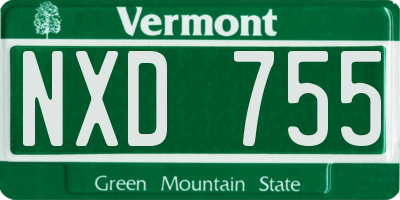 VT license plate NXD755