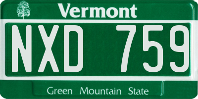VT license plate NXD759