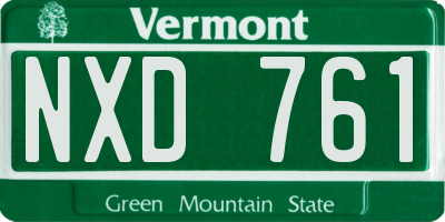 VT license plate NXD761