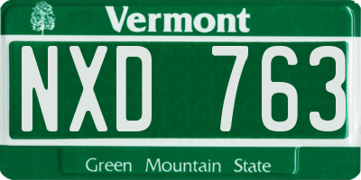 VT license plate NXD763