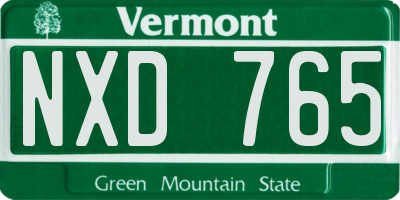 VT license plate NXD765