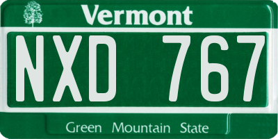 VT license plate NXD767
