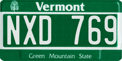 VT license plate NXD769