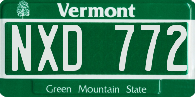 VT license plate NXD772