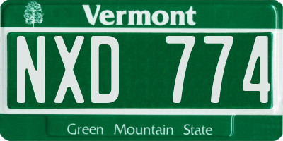 VT license plate NXD774