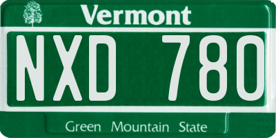 VT license plate NXD780