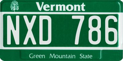 VT license plate NXD786
