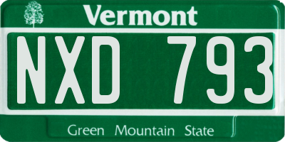 VT license plate NXD793