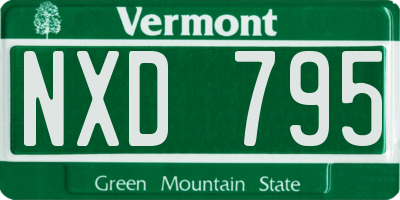 VT license plate NXD795