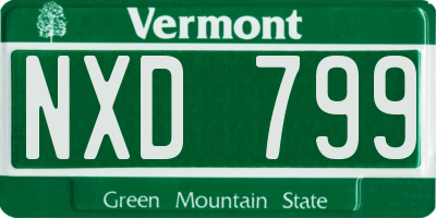 VT license plate NXD799