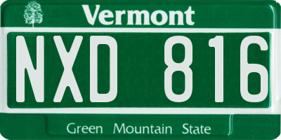 VT license plate NXD816