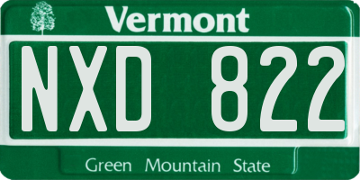 VT license plate NXD822