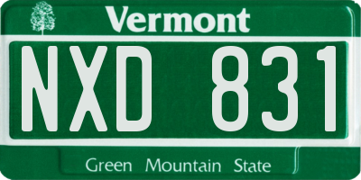 VT license plate NXD831