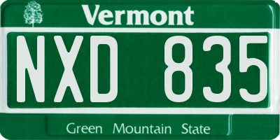 VT license plate NXD835