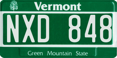 VT license plate NXD848