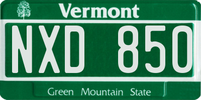 VT license plate NXD850