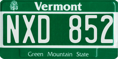 VT license plate NXD852