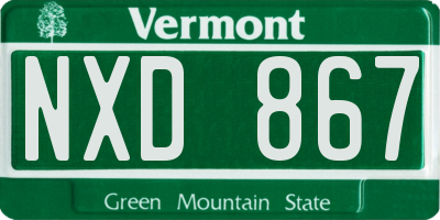 VT license plate NXD867