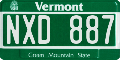 VT license plate NXD887