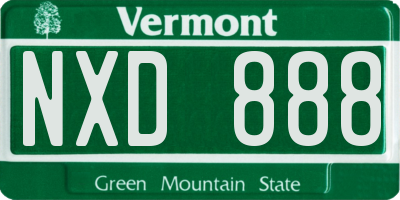 VT license plate NXD888
