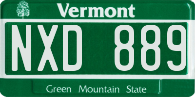 VT license plate NXD889