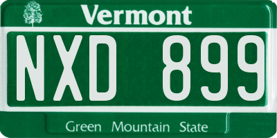 VT license plate NXD899