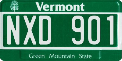 VT license plate NXD901